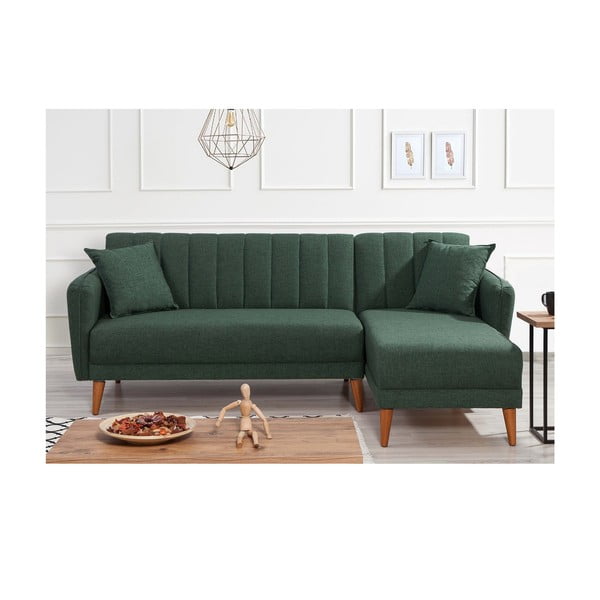Colțar verde închis extensibil (colț pe  partea dreaptă) Aqua – Balcab Home-image-1
