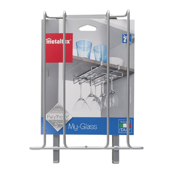 Suport suspendat pentru 8 pahare Metaltex Glass, lungime 20 cm-image-3