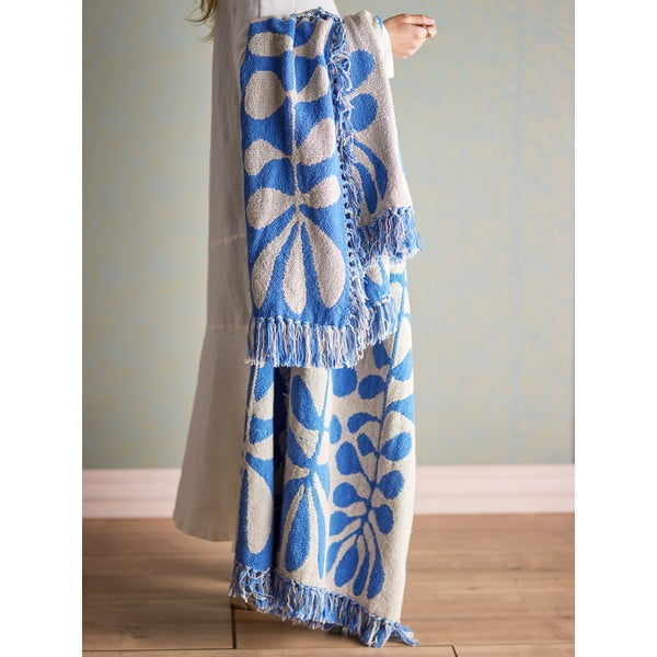 Pătură albastră 130x160 cm Nevine – Bloomingville-image-1