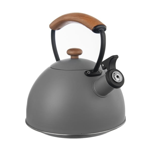 Ceainic gri din oțel inoxidabil 3 l Wooden – Orion-image-1