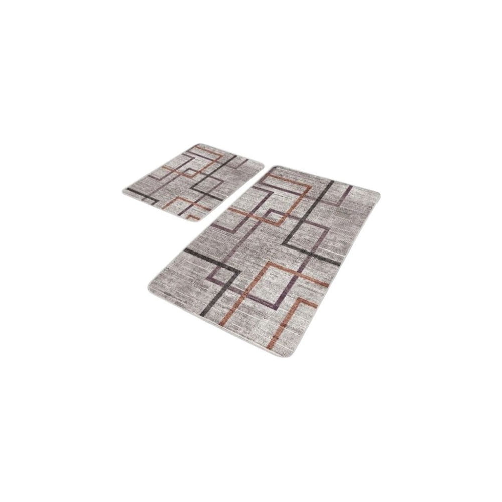Covorașe de baie gri 2 buc. din catifea 60x100 cm – Mila Home
