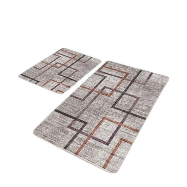 Covorașe de baie gri 2 buc. din catifea 60x100 cm – Mila Home