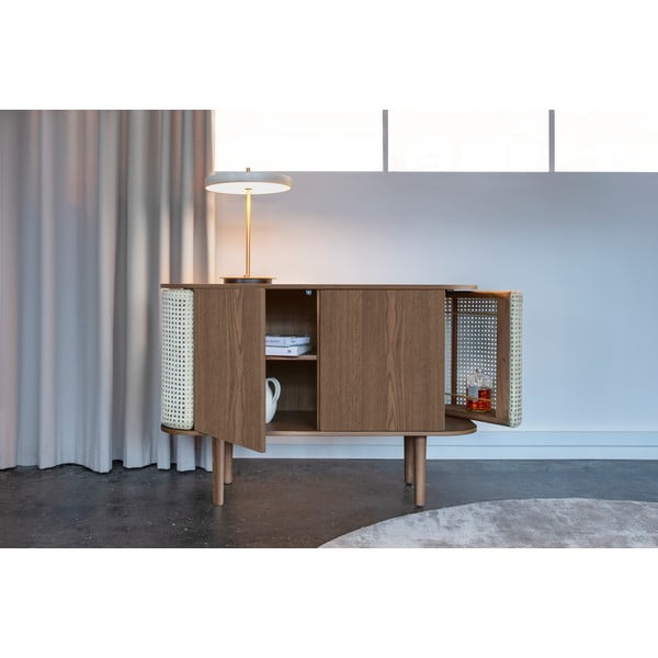 Comodă maro/în culoare naturală joasă cu aspect de lemn de stejar 109x75 cm Treasures – UMAGE-image-1