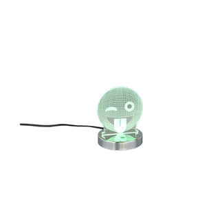 Veioză argintiu-lucios LED (înălțime 15 cm) Smiley – Trio