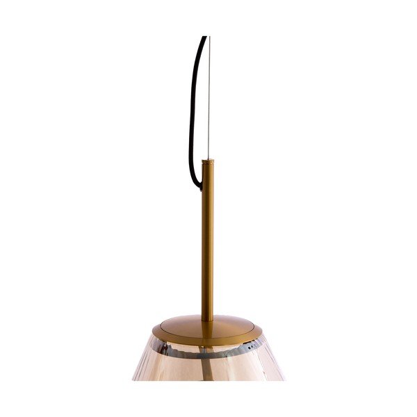 Lustră chihlimbar cu abajur din sticlă Leona – Light & Living-image-3