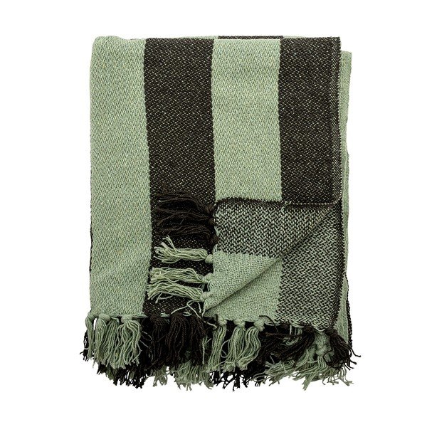 Pătură verde din bumbac reciclat 130x160 cm Frello – Bloomingville