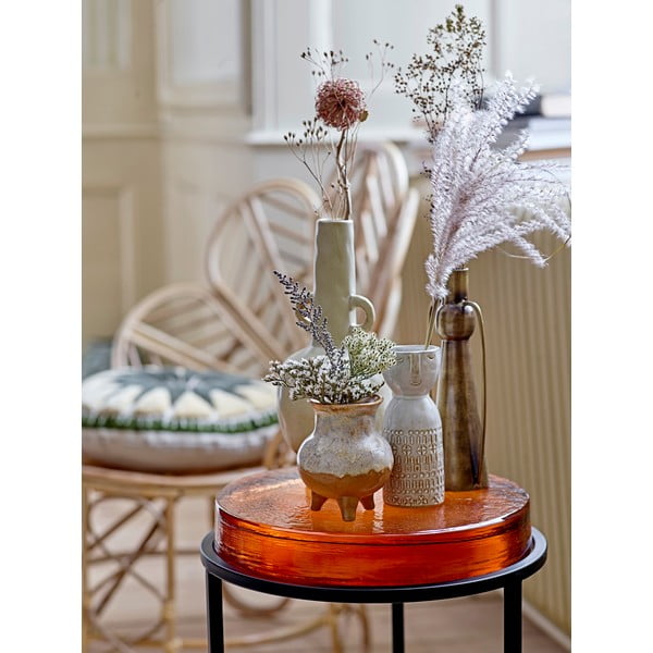 Vază din gresie ceramică Bloomingville Geometric, alb-image-2