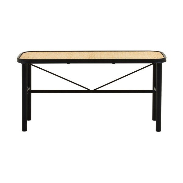 Bancă neagră/în culoare naturală din ratan Depok – Premier Housewares-image-4