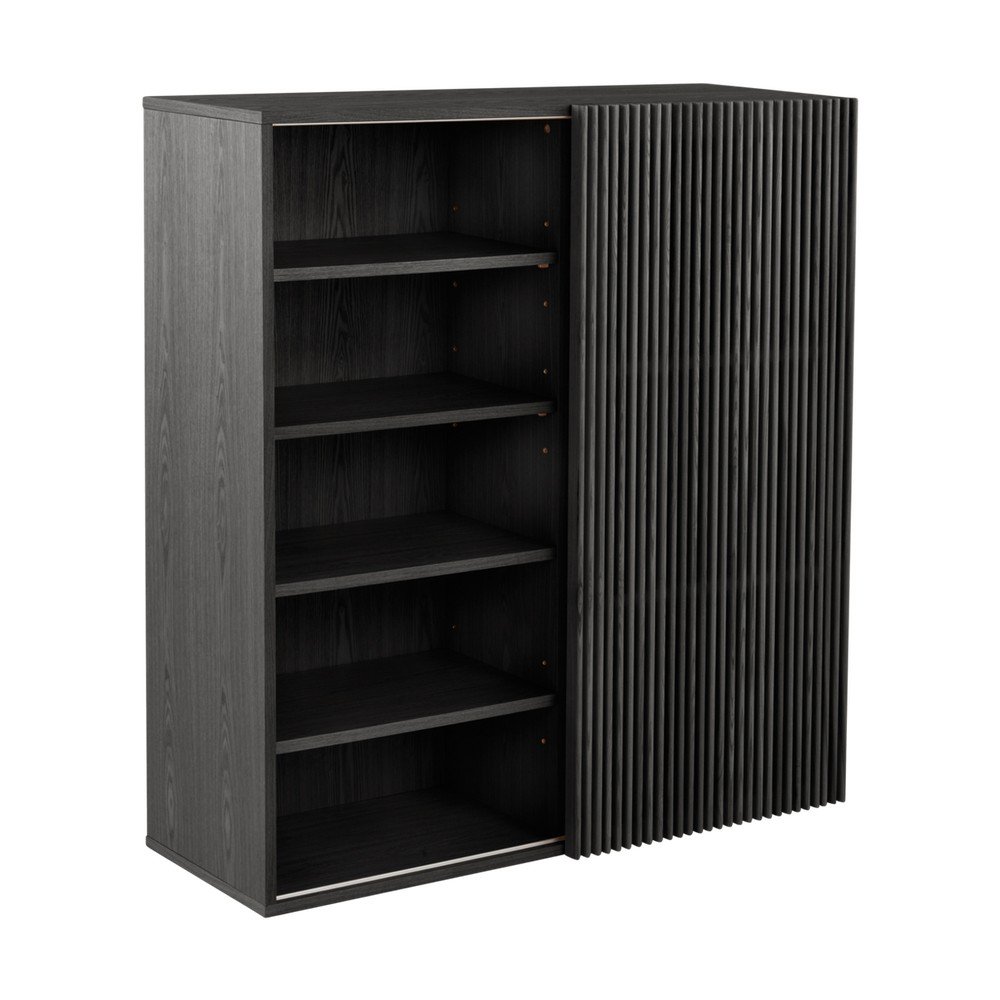 Set pentru hol negru cu aspect de lemn de frasin 110x120x40 cm Sion – Jotex