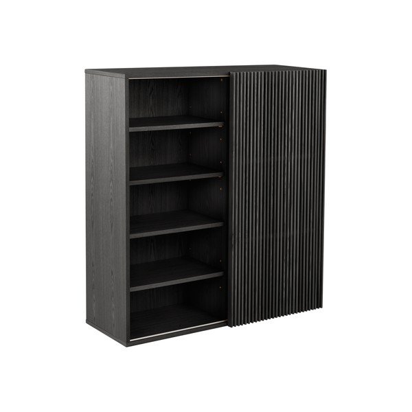 Set pentru hol negru cu aspect de lemn de frasin 110x120x40 cm Sion – Jotex