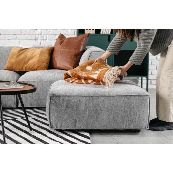 Puf modul pentru canapea modulară Bonami Selection Fairfield, gri deschis-image-1