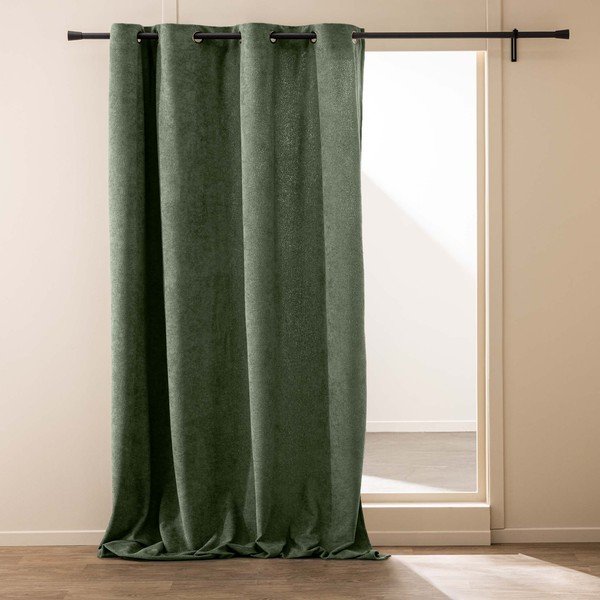 Draperie verde din material bouclé 140x260 cm Winona – douceur d'intérieur