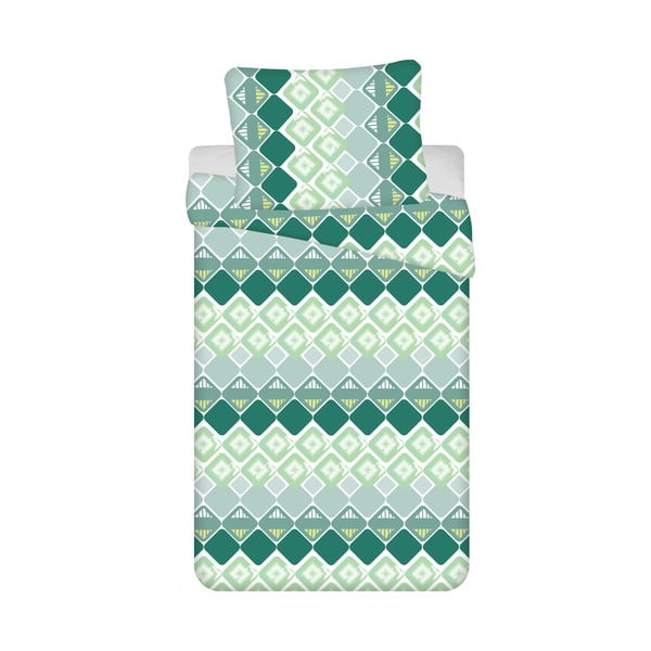 Lenjerie de pat din bumbac verde din 4 piese 140x200 cm Dikona - Jerry Fabrics