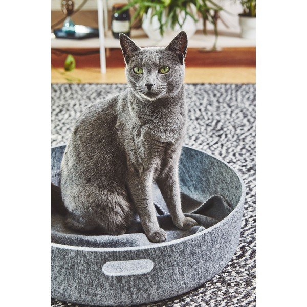 Coș de depozitare de depozitare din material textil ø 46x12 cm Cesto Concrete – MiaCara-image-2