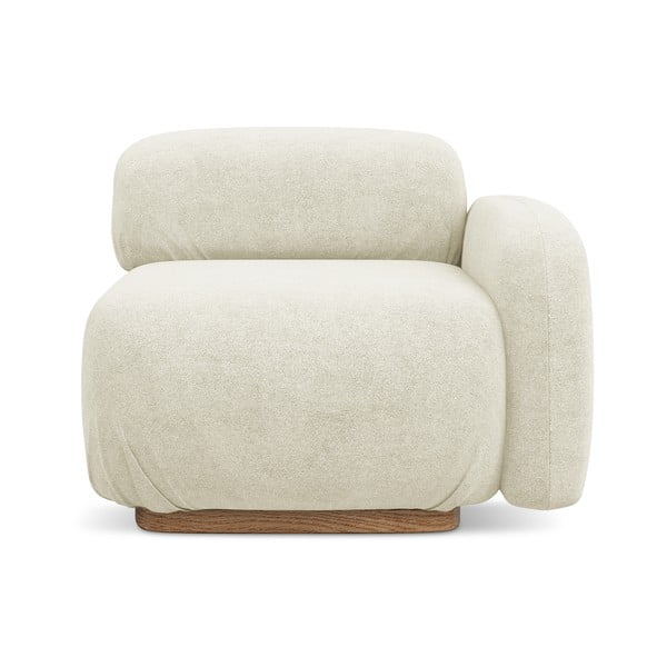 Modul pentru canapea modulară crem cu tapițerie din țesătură bouclé (cu colț pe partea dreaptă) Ailani – Makamii