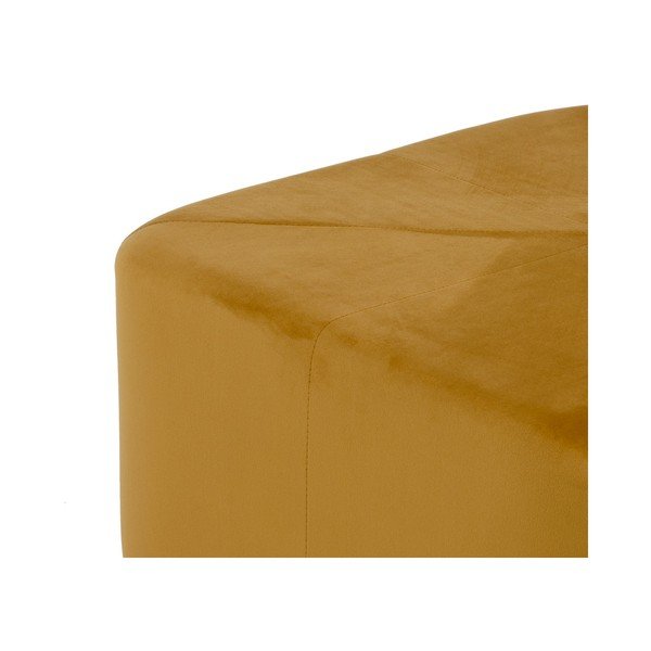 Taburet galben ocru cu tapițerie din catifea – Ixia-image-3