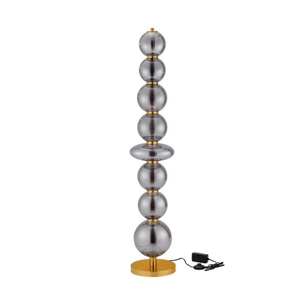 Lampadar gri LED cu intensitate reglabilă din metal cu abajur din sticlă (înălțime 140 cm) Navi – Nova Luce
