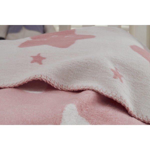 Pătură pentru copii roz din polar, fleece 100x120 cm Star – Mijolnir-image-2
