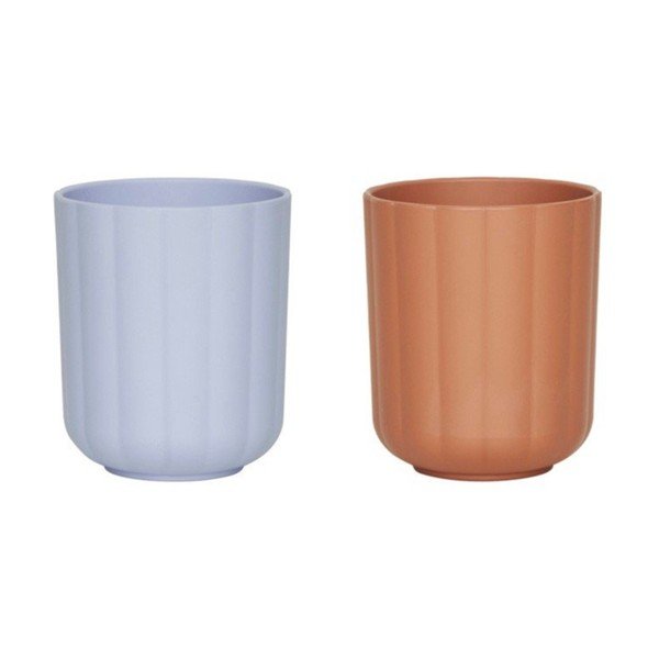 Căni pentru copii albastru-deschis/maro 2 buc. din plastic Pullo – OYOY Mini