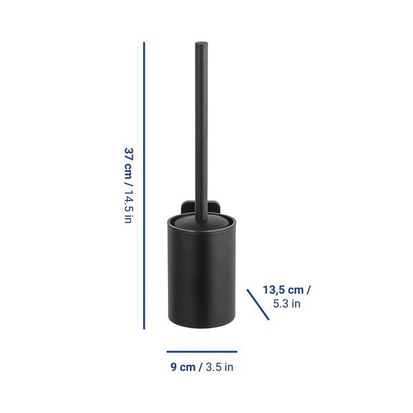 Perie de WC negru-mat autoadezivă cu Turbo-Loc din oțel inoxidabil Porto – Wenko-image-1