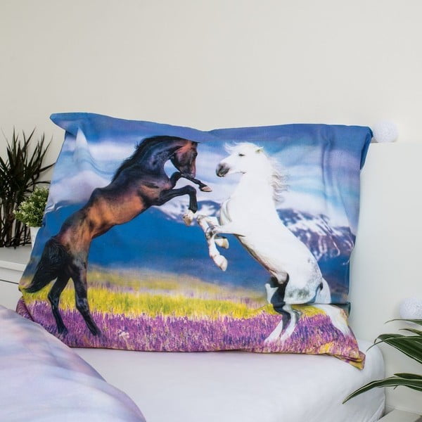 Lenjerie de pat pentru copii din bumbac pentru pat de o persoană 140x200 cm Horse "Meadow" – Jerry Fabrics-image-3