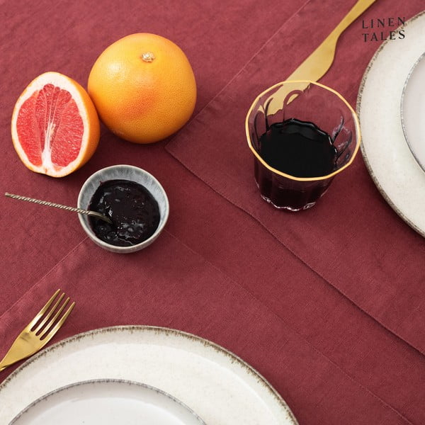 Napron de masă din in 40x200 cm Marsala – Linen Tales-image-1