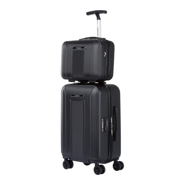 Set valiză de cabină și geantă cosmetice Murano Spider, negru