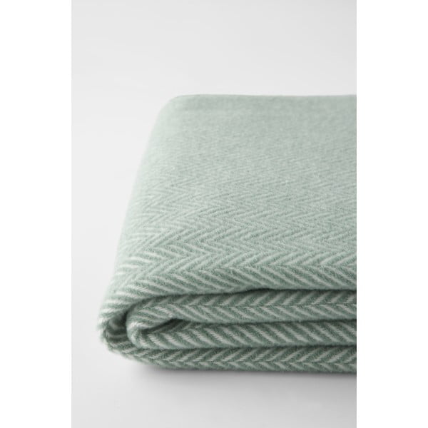 Pled din amestec de bumbac Euromant Skyline, 140 x 180 cm, verde deschis-image-1