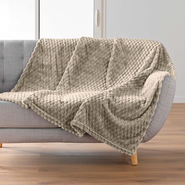 Pătură taupe din microflanel 125x150 cm Mini Frosty – douceur d'intérieur-image-1