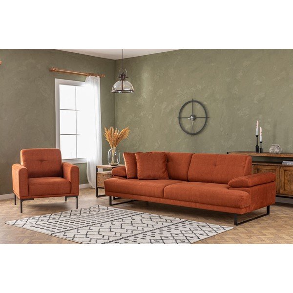 Canapea portocalie 239 cm Mustang – Balcab Home-image-2