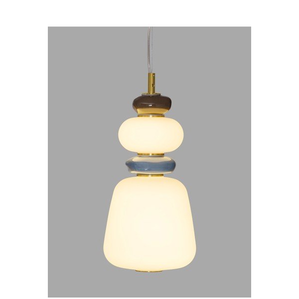 Lustră albă/aurie LED cu intensitate reglabilă din metal cu abajur din porțelan/cu abajur din sticlă ø 17 cm Palo – Nova Luce-image-1