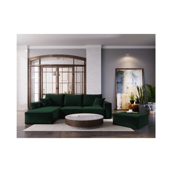 Puf Cosmopolitan Design Florida, 65 x 65 cm, verde închis-image-3