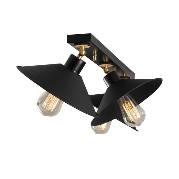 Plafonieră neagră cu abajur din metal ø 24 cm Berceste – Opviq lights-image-1