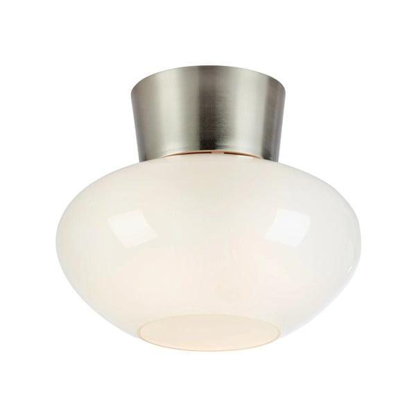 Plafonieră albă-argintie cu abajur din sticlă Malaga – Markslöjd