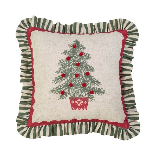 Pernă decorativă 45x45 cm  cu model de Crăciun Frilled Christmas Tree – Catherine Lansfield