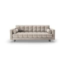 Canapea bej extensibilă, cu spațiu de depozitare cu tapițerie din catifea 222 cm Bali – Cosmopolitan Design