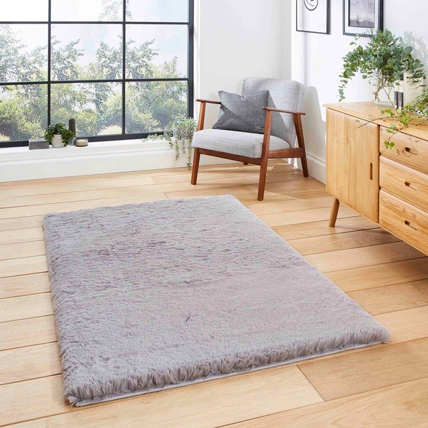 Covor gri 60x120 cm Super Teddy – Think Rugs-image-2