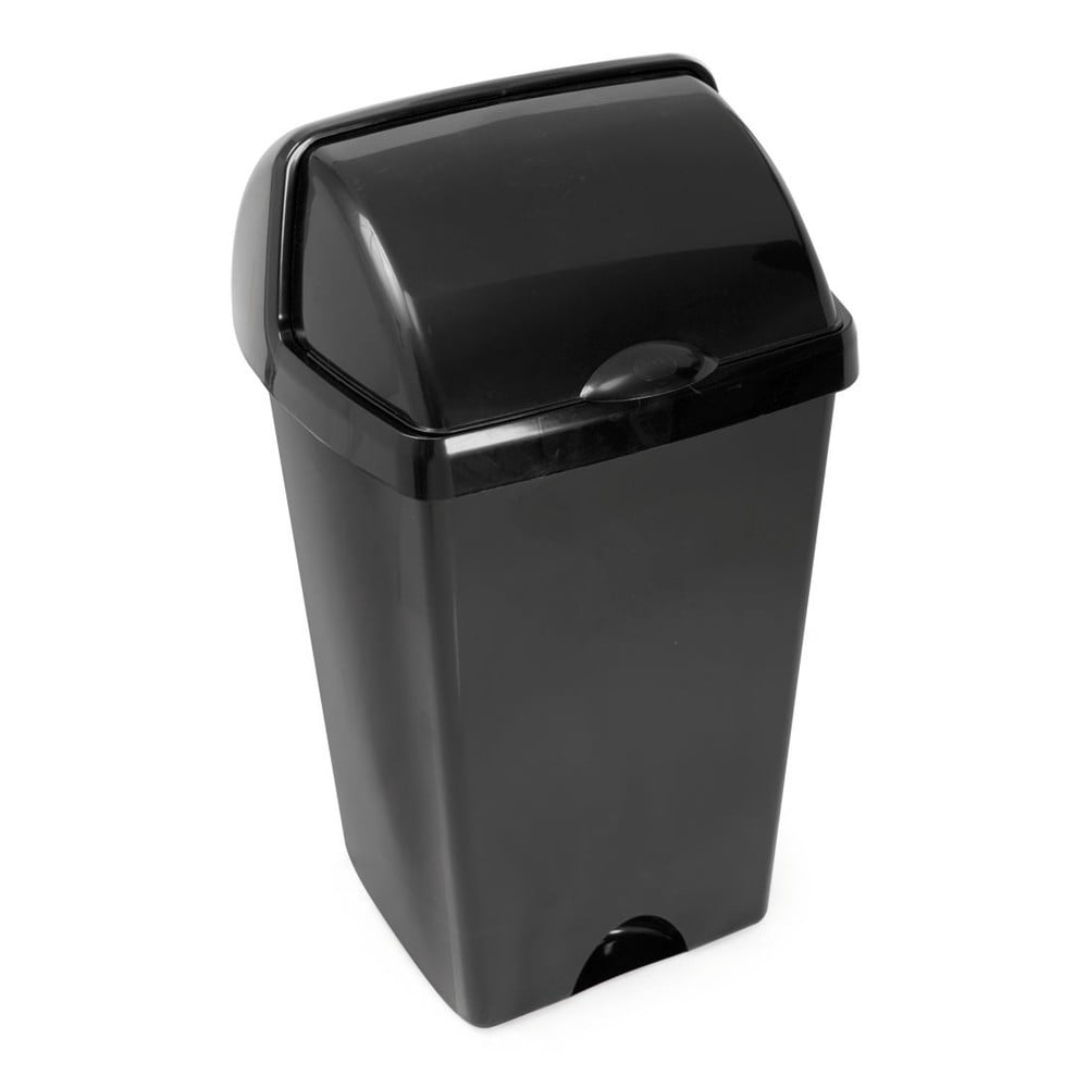 Coș de gunoi cu capac detașabil Addis, 38 x 34 x 68 cm, negru