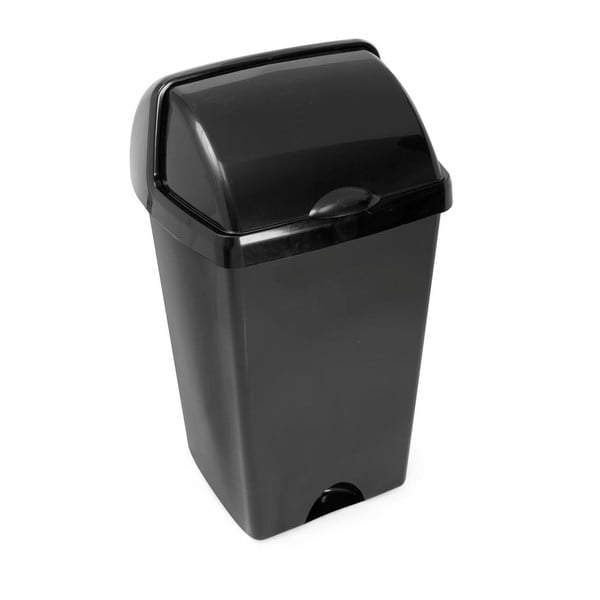 Coș de gunoi cu capac detașabil Addis, 38 x 34 x 68 cm, negru