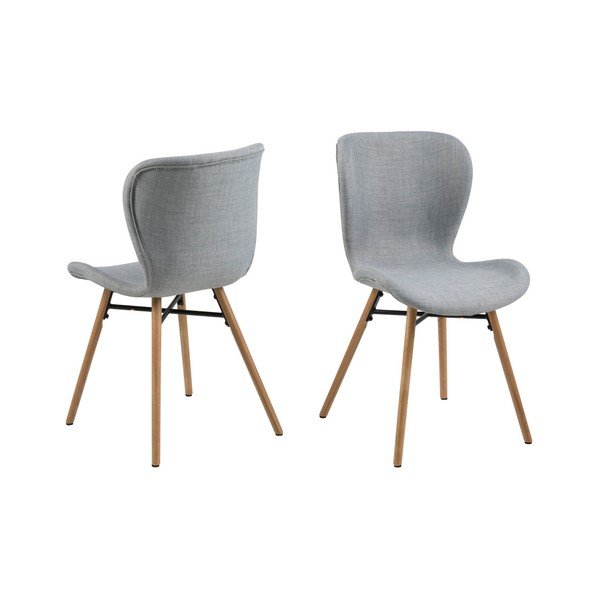 Set 2 scaune Actona Batilda, gri deschis-image-3