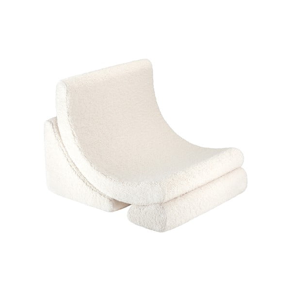 Fotoliu de copii crem cu tapițerie din țesătură bouclé Moon – Wigiwama