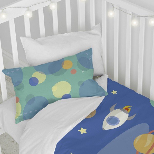 Lenjerie de pat din amestec de bumbac pentru copii Happynois Astronaut, 115 x 145 cm-image-4