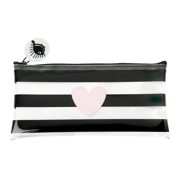 Geantă produse cosmetice Miss Étoile Heart Rose Stripes, 21 x 1 cm