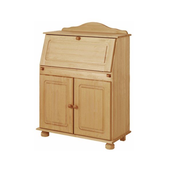 Comodă în culoare naturală înaltă din lemn de pin cu dulap de birou 107x39 cm Mette – Støraa-image-2