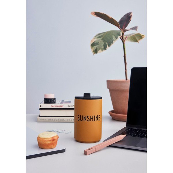Cană de voiaj termică galben muștar Design Letters Sunshine, 350 ml-image-1