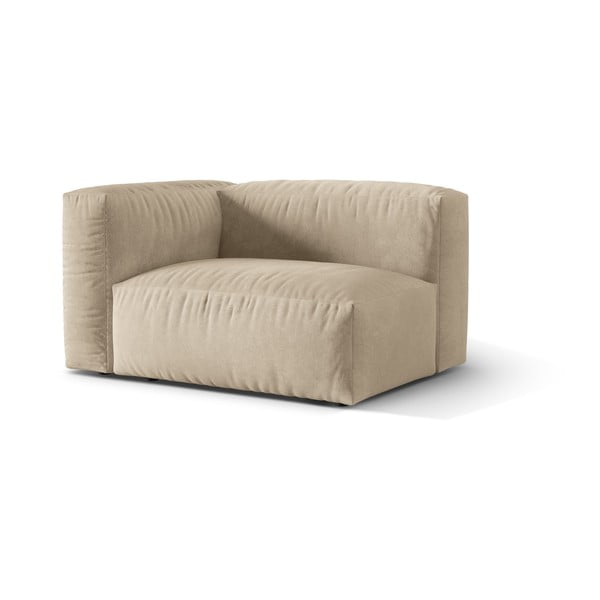 Modul pentru canapea modulară bej cu tapițerie din catifea (cu colț pe partea stângă) Martina – Micadoni -image-1