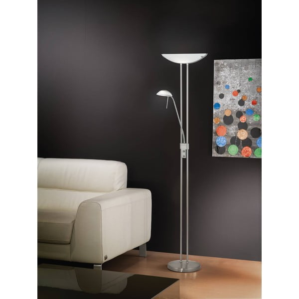 Lampadar argintiu mat cu abajur din sticlă (înălțime 180 cm) BAYA – EGLO-image-2