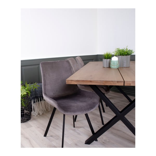 Masă dining din lemn de stejar House Nordic Montpellier Smoked Oiled Oak, 200 x 95 cm-image-2