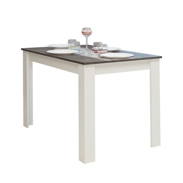 Masă de sufragerie albă cu blat cu aspect de beton 110x70 cm Nice - TemaHome -image-4