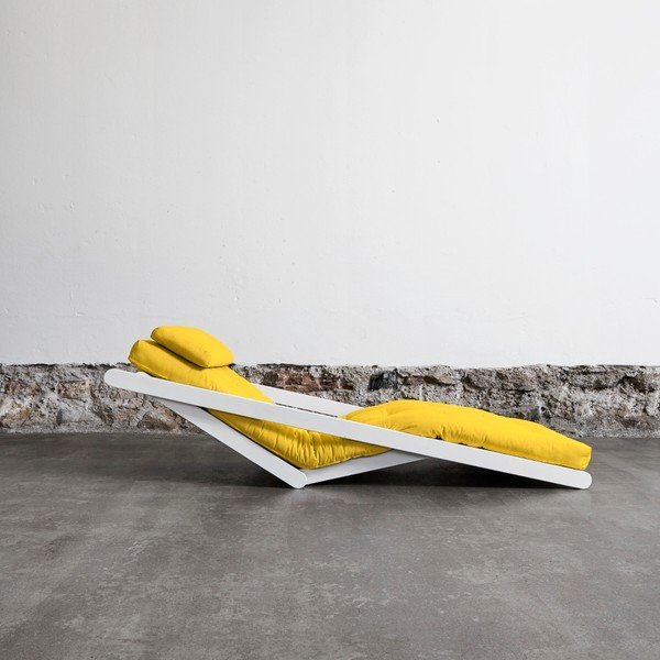 Șezlong extensibil Karup Figo White/Amarillo-image-3